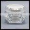 Colored Diamond Shape Plastic Acrylic Cosmetic Jar, Luxury Skin Care Plastic Cosmeitc Cream Jar White Color 15g 30g 50g