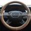 Leather,Genuine Leather Material and 3-Spoke Wheel Type genuine leather steering wheel cover