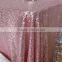 New cheap Hot sale fancy 100% polyester embroidery metallic sequence wedding silver sequin table cloth