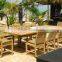 Garden furniture outdoor teak wood dining long wood table and chairs
