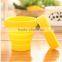Fashion heat-resistant silicone foldable cup/ silicone collapsible custom foldable cup/portable silicone cup