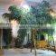 Home garden decoration 100cm to 1000cm Height artificial indoor live plastic ficus red with green big palm tree EZLS05 1016