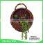 Dark color round wall hanging wicker baskets