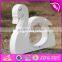 New design cute white swan shape wooden baby piggy banks W02A256