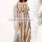 Woman Fashion Striped Off The Shoulder Tie Waist Chiffon Maxi Dress