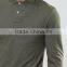 High Quality Custom Long Sleeve Button Placket Uneven Vented Hem Green Men's 100% Polyester 200gsm Casual Slim Fit Polo T-Shirt