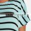 Fashion Ruched Sides Classic Striped Cap Sleeve Maternity Clothes 2016