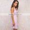 Falbala ruffle frill mini slip with adjustable strap lady's short wrap dress