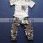 Baby summer clothes set for boy kids solid shirts and boy sport pants YW-00327