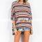 2017 tassel loose striped summer ladies short sleeve