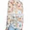 High Quality Latest Butterfly Printed Shirt Semi-Sheer Silk Blouse Women