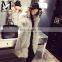 European Style Top Selling Real Fox Fur Products Cheap Women Knee Length Winter Coat