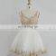 New Arrival Applique Beaded Gray Tulle Short Puffy Party Dresses SD365