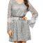 New design women's elegant lace dress summer sexy V collar Crochet Dress