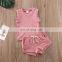 2020 Baby Summer Clothing set Toddler Kids Baby Girls Boys Clothes Sleeveless Top T-shirt Shorts Solid Outfit