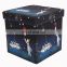 Customized modern home furniture shining led light storage ottoman pouf made of printing polyester for children bedroom