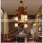 China wholesale rustic hanging pendant lamp iron and wood ceiling lamp