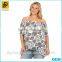 2016 Custom latest design plus size short sleeve off the shoulder blouse