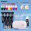 Soak off long lasting temperature color changing chameleon poly gel acrylic nail kit with nail tips lamp professional on sale