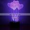 RGB touch black base 3d illusion bedroom usb art night light led desk table lamp