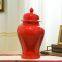 Hand Made Modern Simple Storage Jar Jingdezhen Red Ceramic Vase With Lid For Hallway Decor