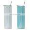 customized glitter stainless steel travel vacuum insulated blank sublimation tumbler with lid and straw