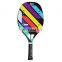 rainbow multi-colored pro carbon fiberglass quick sand beach tenis fabric racket/tennis racquet