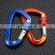 JRSGS Heavy Duty Whosale Customized Aluminum 12KN Ultra-Light Locking Climbing Carabiner Screw Snap Hook S7801B