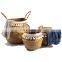 HBK toy kid braided foldable belly seagrass basket for decorate and storage