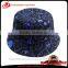 Cusotm Sublimation printed fashion cotton bucket hats with pocket and zip