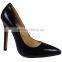 black color office lady dress shoes genuine pu leather high heel pumps 2015