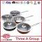 New style stainless steel cookware set with induction base for waterless cooking