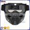 BJ-MG-022 High Quality Motocross Full Face Protective Safty Goggles Face PE+PC silicone antiskid stripe Clear Transparent Goggle