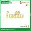 Yellow "hello" decoration wooden wall words wall art