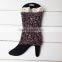 Snowflake Colors Knitted Leg Warmers,Lace Boot Socks, Leg Warmers,Vintage Knitted Boot Cuffs,