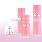 Fancy pink color 15ML 30ML 50ML round 90 shape acrylic lotion bottle with spray pump, skin care cosmetic packaging container