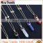 Fashion cylinder lapis lazuli stone gold chain pendant necklace