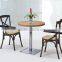 China Supplier Iron Cross Back Vintage Metal Chair in Dining Chair