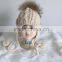 2016 New Product Cute colourful Fashion Knit Kids Hats Fur Pom Pom Crochet Baby Hats