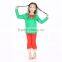 2016 kaiya skirt e-commerce firm green shirt and red pant suit for 2-6 year old child