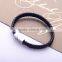 <<<European Style Trendy Clasps Woven Bangle Wrap For Men Gift Personalized Alloy Leather Bracelets/