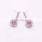 Fashion Ruby Jewelry Set Flower Austrian Crystal Alloy Silver Two-Piece Wedding Accessories Jewelry