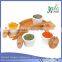 Ceramic Condiment Spice Jars Bamboo Lids Bamboo Bridge Holder Rack
