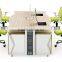 Call Center I-shape Office Table Design, Office Furniture with Cabinet for Six People