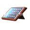 Top quality crystal pattern genuine leather for ipad air case with belt clip