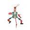 Children play wooden string toy game