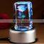 crystal cube 3d laser with customized logo engraved for birthday gift