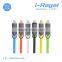 UV oil rubber 2 IN 1 Micro USB+ 8 pin sync data cable for iPhone and Android phone