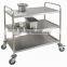 Stainless Steel Restaurant Serving Trolley with wheel