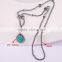 Waterdrop Amazon Pendant Jewelry Necklace, Pave Crystal Beads Hematite Druzy Necklace